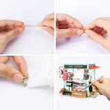 Robotime DIY Mini Dollhouse Building Model Home Decoration toys Ice Cream Station DGM06
