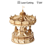 Modern 3D Wooden Puzzle-Non Animals TG404 Merry-Go-Round