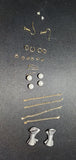 Grey Ribbon & Pearls Earrings A1-2