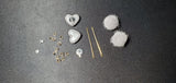 Grey Heart & Ball Earrings A2-3