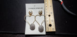 Pearl & Grey Button & Heart Earrings A2-4