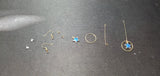 Blue Star & Ring Pendant Earrings B2-3