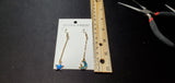Blue Cat on the Moon & Star Pendant Earrings B2-4