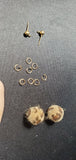 Leopard patterned ball & short chain Earrings C2-3