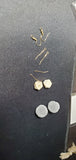 White Bead & Grey Pompom Earrings D2-4
