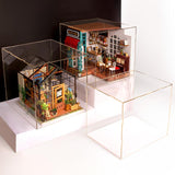 Dust Cover Display Box for Robotime DIY Dollhouse Kit DGC1-7