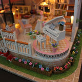 Hoomeda 13846 Sweet Words DIY House With Furniture Music Light Cover Car Miniature Model Gift Decor