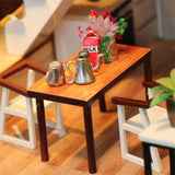 Hoomeda M030 Enjoy The Romantic Europe DIY House With Furniture Music Light Cover Miniature Decoration Intelligence Children Toy Gift