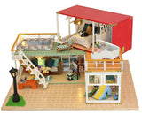 Hoomeda 13841 Container Home A DIY Dollhouse Kit 3D Japanese Style With Music Cover Light
