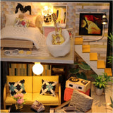 Hoomeda M031 Cynthia's Holiday DIY House With Furniture Music Light Cover Miniature Model Gift Decor Models
