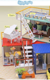 Hoomeda 13843  Container Home  3D Wooden Puzzle DIY Handmade With Music Light DIY Dollhouse Kit 3D Japanese Style