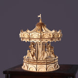 Modern 3D Wooden Puzzle-Non Animals TG404 Merry-Go-Round