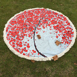 Round Tassel Hippie Tapestry Beach Picnic Throw Yoga Mat Towel Blanket
