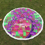 Round Tassel Hippie Tapestry Beach Picnic Throw Yoga Mat Towel Blanket