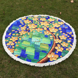 Round Tassel Hippie Tapestry Beach Picnic Throw Yoga Mat Towel Blanket