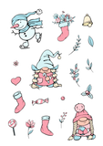 colourful Gnome Christmas stickers