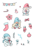 colourful Gnome Christmas stickers
